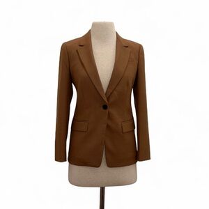 J.Crew NWT Preppy Camel Ora Tessuti Italian Wool Blend Flannel Blazer Size 00 XS